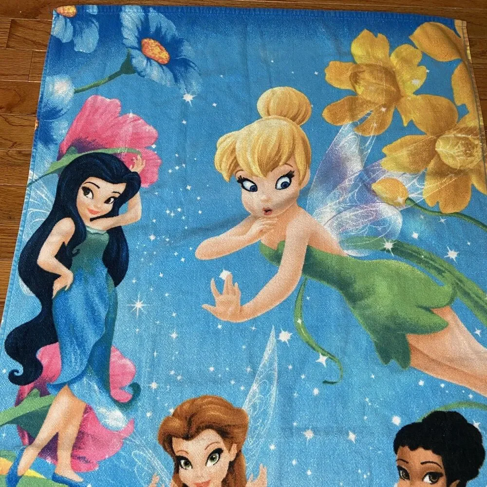 Disney Tinker Bell Fairies Blue Bath Beach Towel Cotton Tinkerbell 2003